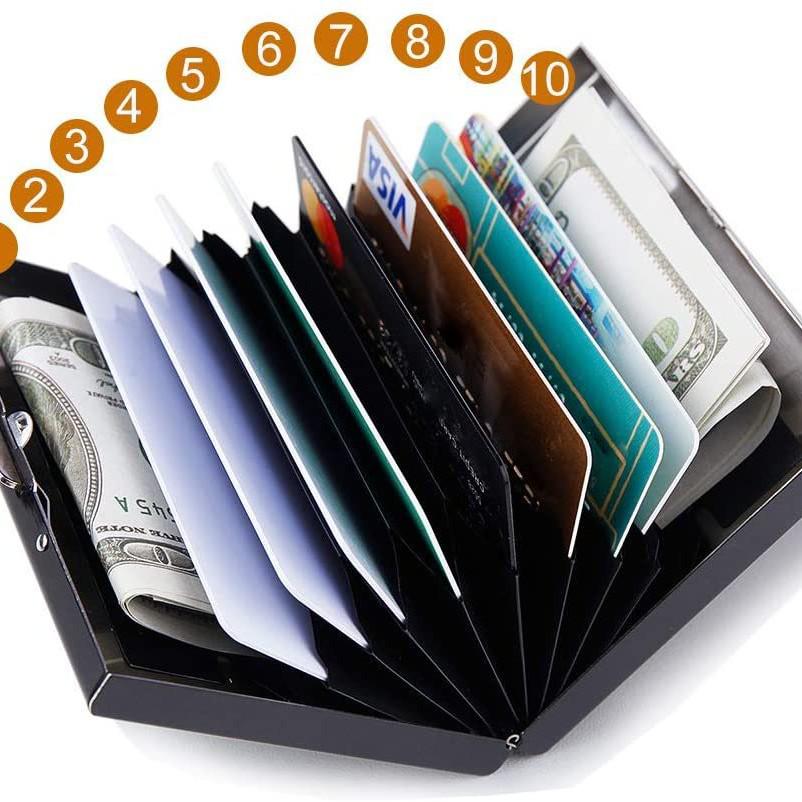 Stainless Steel Anti-Theft Accordion Card Wallet & Business Card Holder