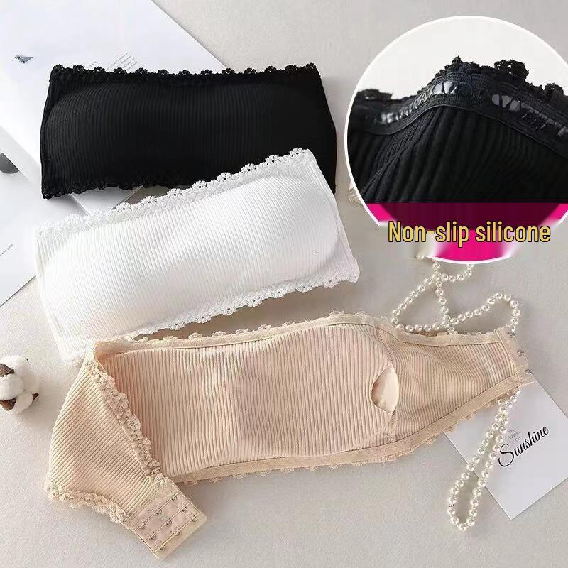 Elegant Lace Anti-Exposure One-Shoulder Strapless Women's Bandeau Top