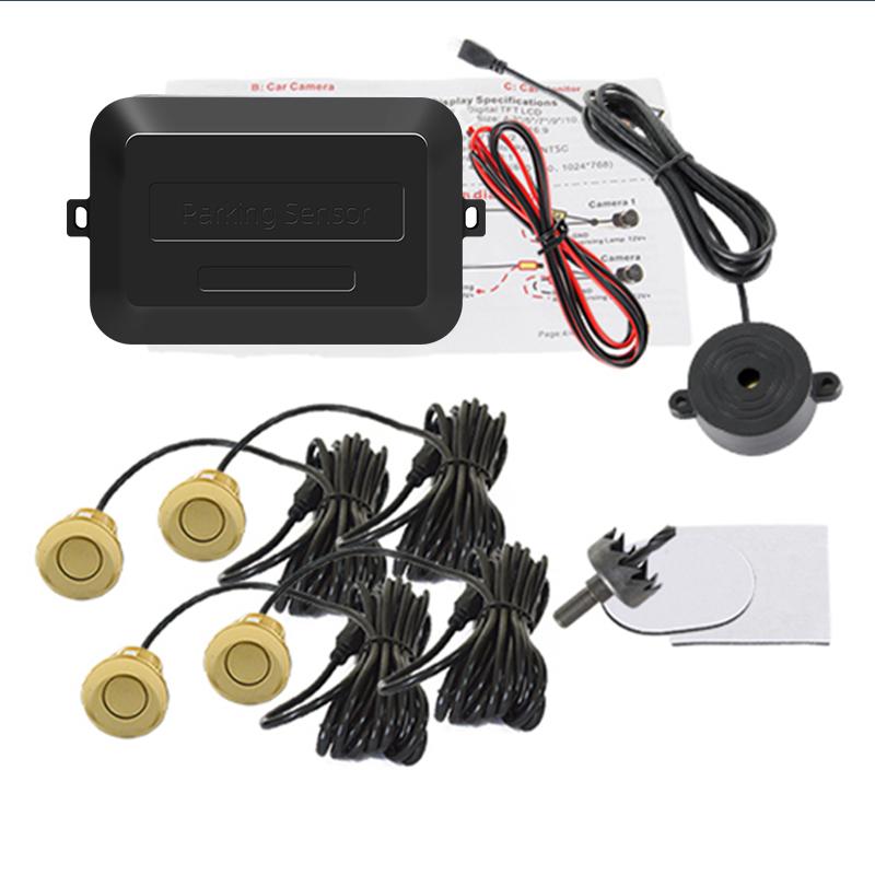 SINOVCLE 4 Sensorer Beeper 22mm Bil Parkeringssensor Sæt Bakkamera Radar Lydadvarsel Indikator Sonde System 12V