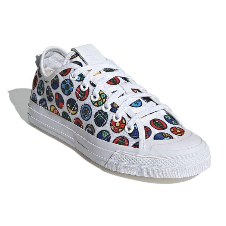Adidas Originals Craig Karl X  Nizza Rf All Over Print Casual Low Top Sneakers Unisex Sneakers White Blue Red GY7915