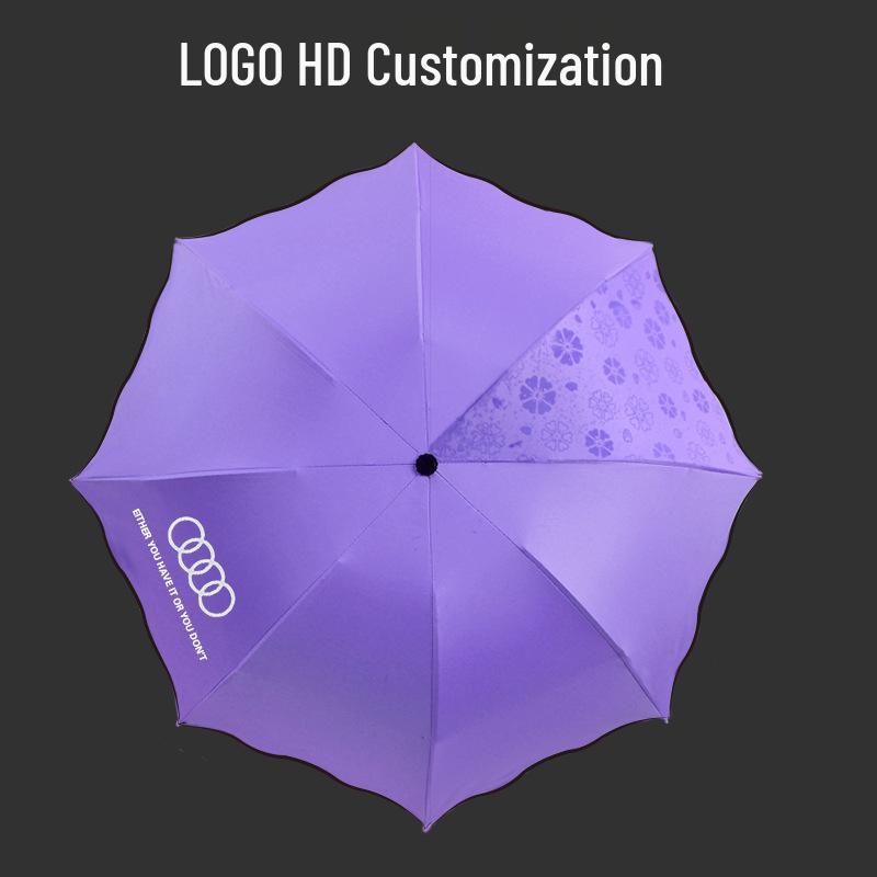 Water-Activated Blooming Dual-Use Black Glue Anti-UV Folding Sun Umbrella