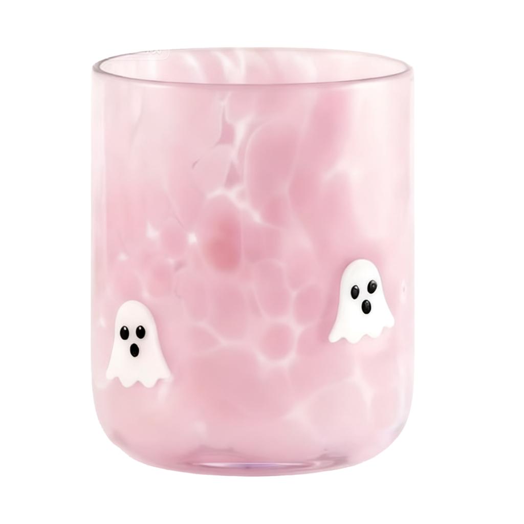 2 Pcs 14 Oz Halloween  Glass Cups Juice Glass Old Fashioned Hand Blown Drinking Cups Cute Spooky Drinkware Gift Set For Halloween Party Dec