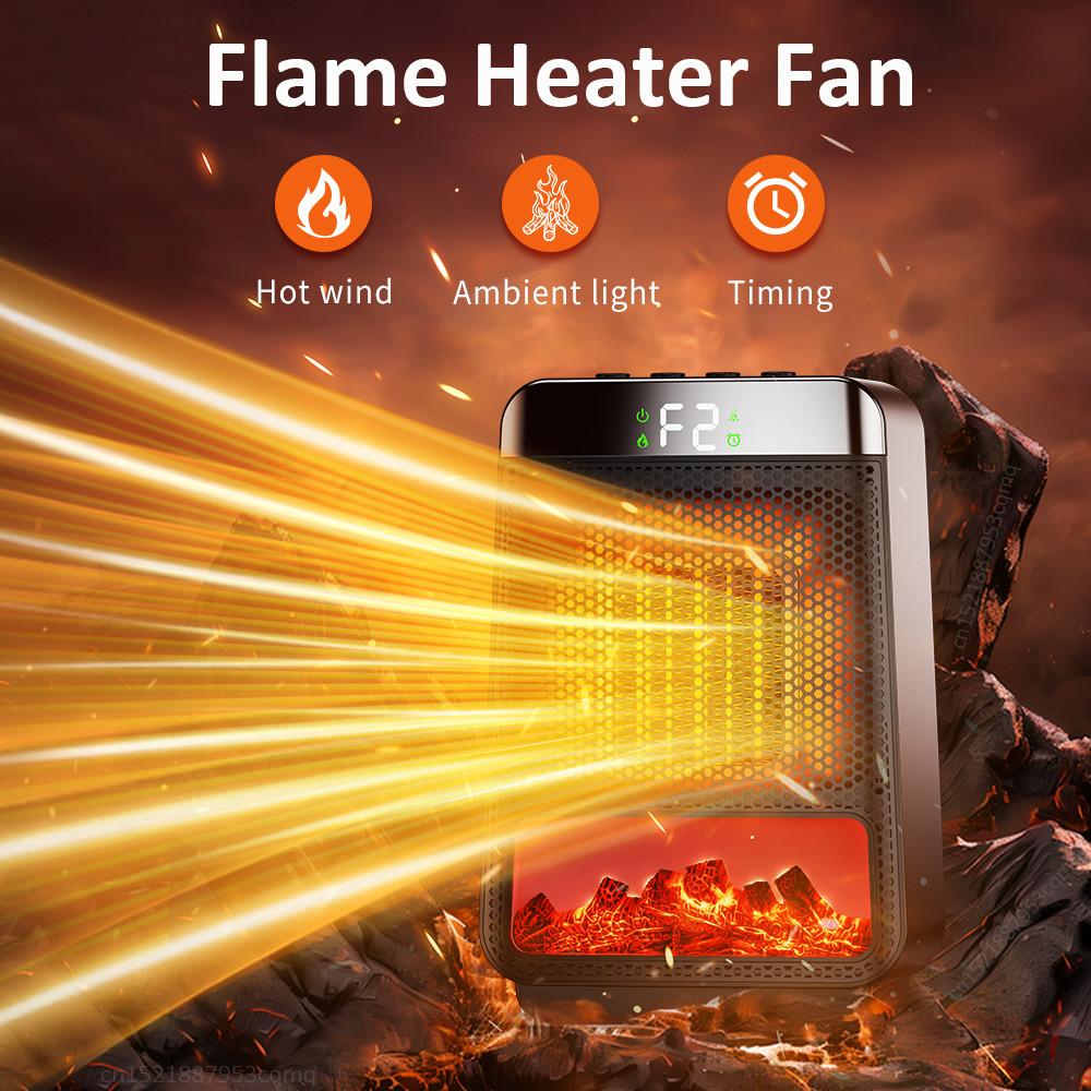 1000W High Power Hot Air Blower Houehold Portable Electric Heating Fans Office Desktop PTC Space Heater