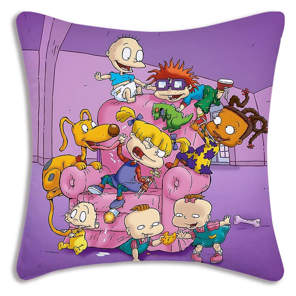 Anime Funny R-Rugrats Pillow Covers Cartoon Sofa Decorative Home Double-Sided Printing Short Plush Cute Cushion Cover