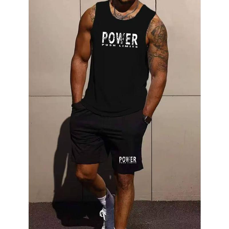 

Casual Tank Top Shorts Set Soft Touch Wrinkle Resistant Easy Care Summer Daily XXL чорний