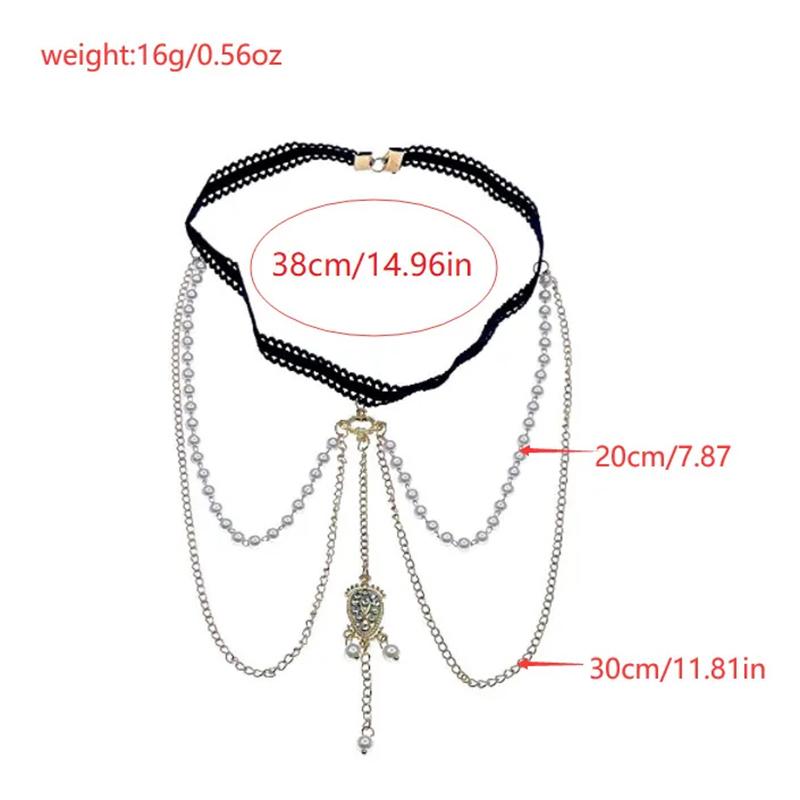 Beach Gold Color Multi-Layers Pearl Thigh Chain Women'S Trend  Leg Chain Fringe Geometric Body Jewelry