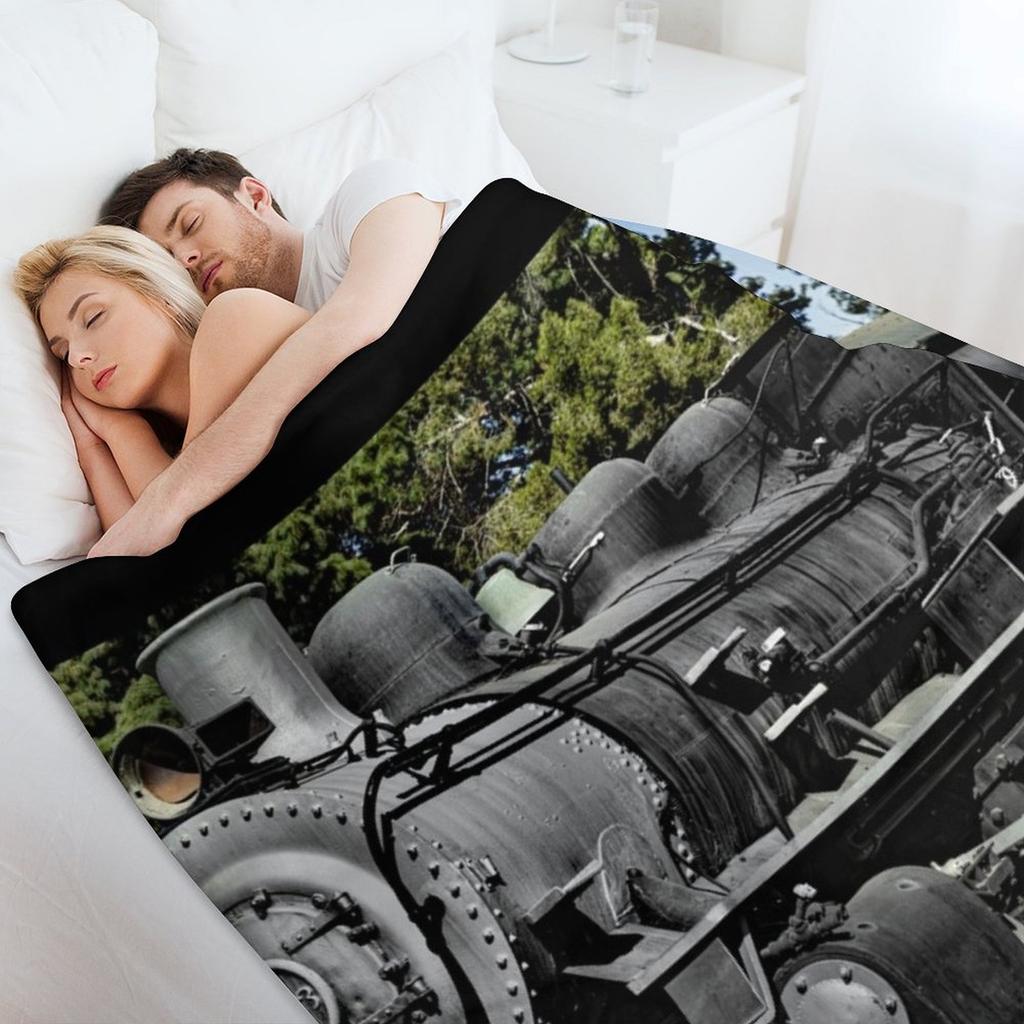 Southern Pacific Railroad Steam Locomotive No. 1273 - Travel Town Railway Museum Throw Blanket Bed Heavy Retros Blankets