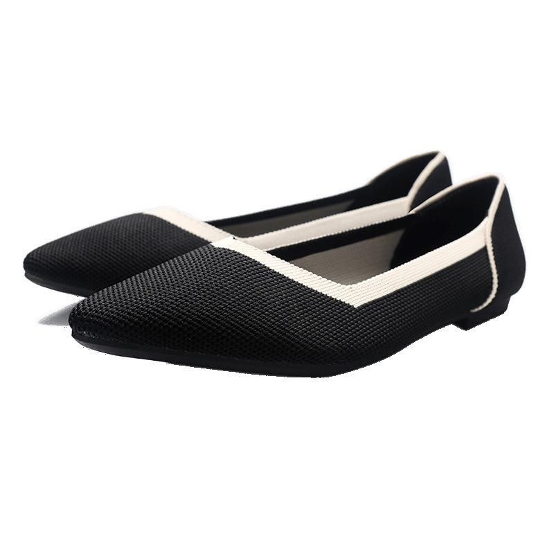 Spring and Autumn Flying Single Shoes Doudou Flat Bottom Floating Shoes New Boat Shoes Knitted Flying Threads