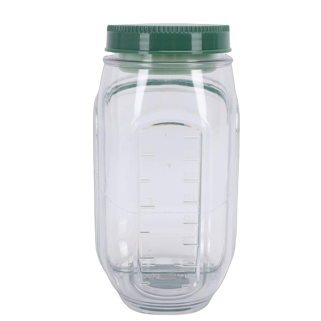 Salad Jar Side Open Plastic Reusable Leakproof Portable Salad Container with Dressing Compartment and Fork for Travel