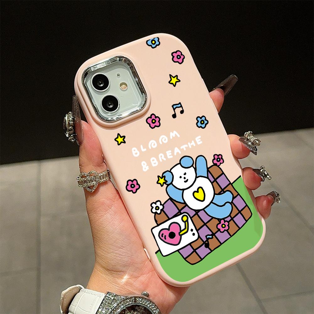 Ensfarget Sølvkant Linse Myk Flytende Silikon Støtsikkert Telefondeksel for iPhone Samsung Huawei Honor Xiaomi Redmi OPPO Realme Vivo Infinix Tecno