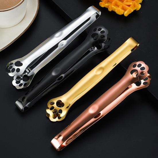 Yousheng Ice Clamp Cat Claw Tongs Stainless Steel Rust Resistant Ice Clip Kitchen Baking Utensils for Barbecue Bread Ice