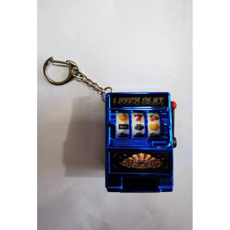 Mini Cartoon Fruit Slot Machine Keychain: Playable, Spinning, Rocking Toy Game