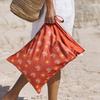 Waterproof Reusable Cloth Bag with Zipper Pocket and Handle - Fashionable Sun Burst Design, Suitable for Beaches, Swimming Pools, Gyms, Yoga