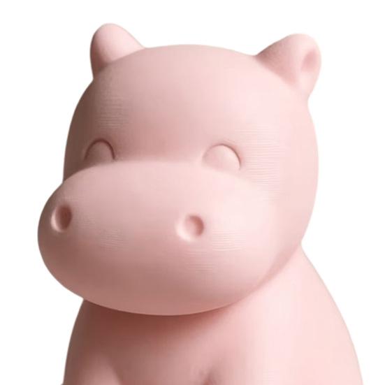 Dashboard Ornament Auto 3D Geprinte Nijlpaard Beeldjes, Minimalistisch Roze Bureau met Beeldje Decoratie Antislip Verzwaarde Basis, Schattige Interieur Decoratie,