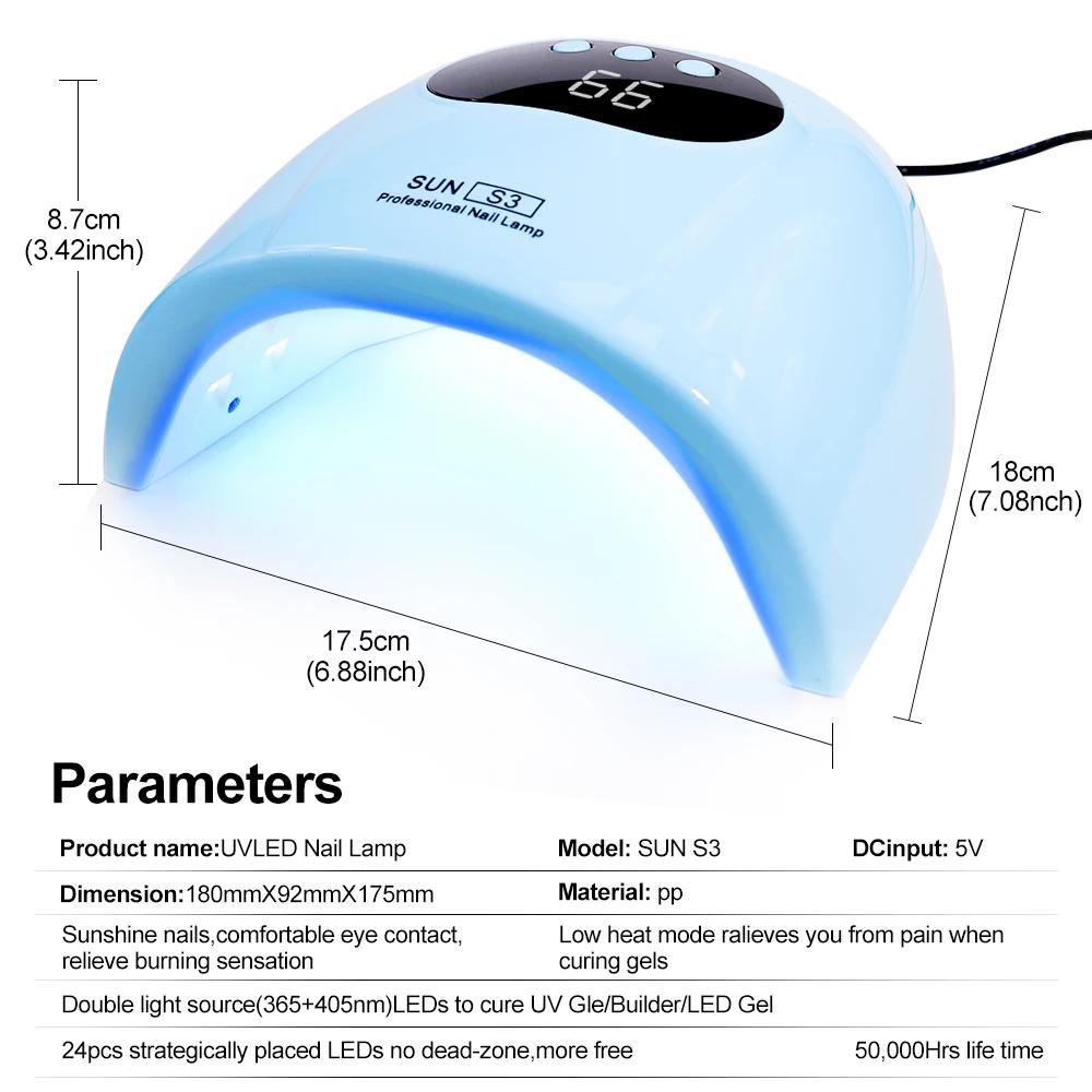 UV LED Nail Lamp Professional Gel Polishing Nail Light 24 LED Nail Art Quick Dryer for Nail Gel Curing Nail Salon Tool