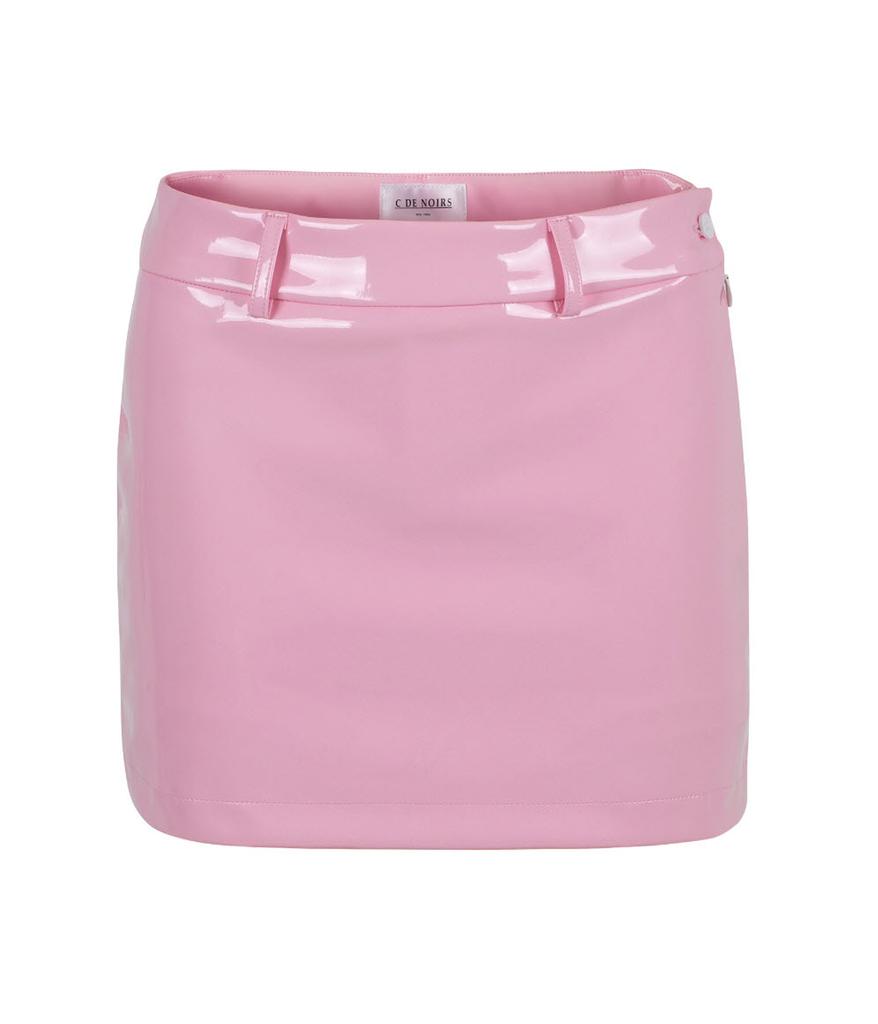 Ssideuneuwa Women'S Patent Skirt (Baby Pink)