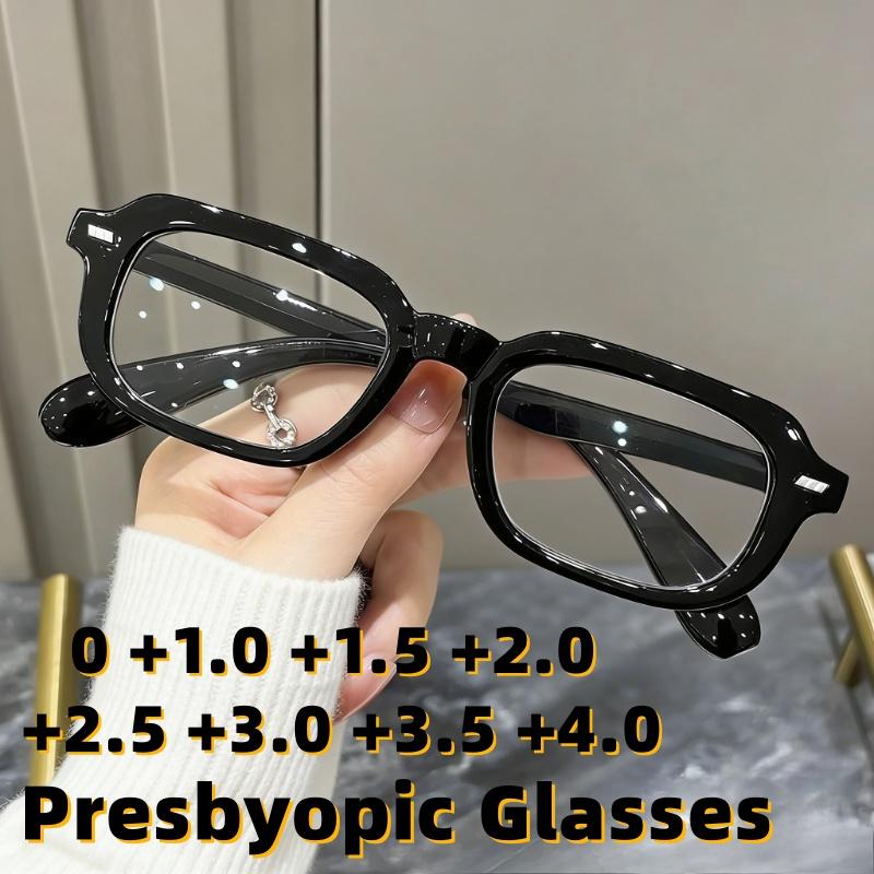 Stylish Square Frame Anti-Blue Light Presbyopia Glasses for Men High-Definition Comfort Reading Eyewear for Women 0 To +4.0