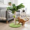 Sisal Rope Cat Scratching Post Wooden Track Ball Green Leaves Scratch Post Durable Design Hanging Balls Interactive Toys