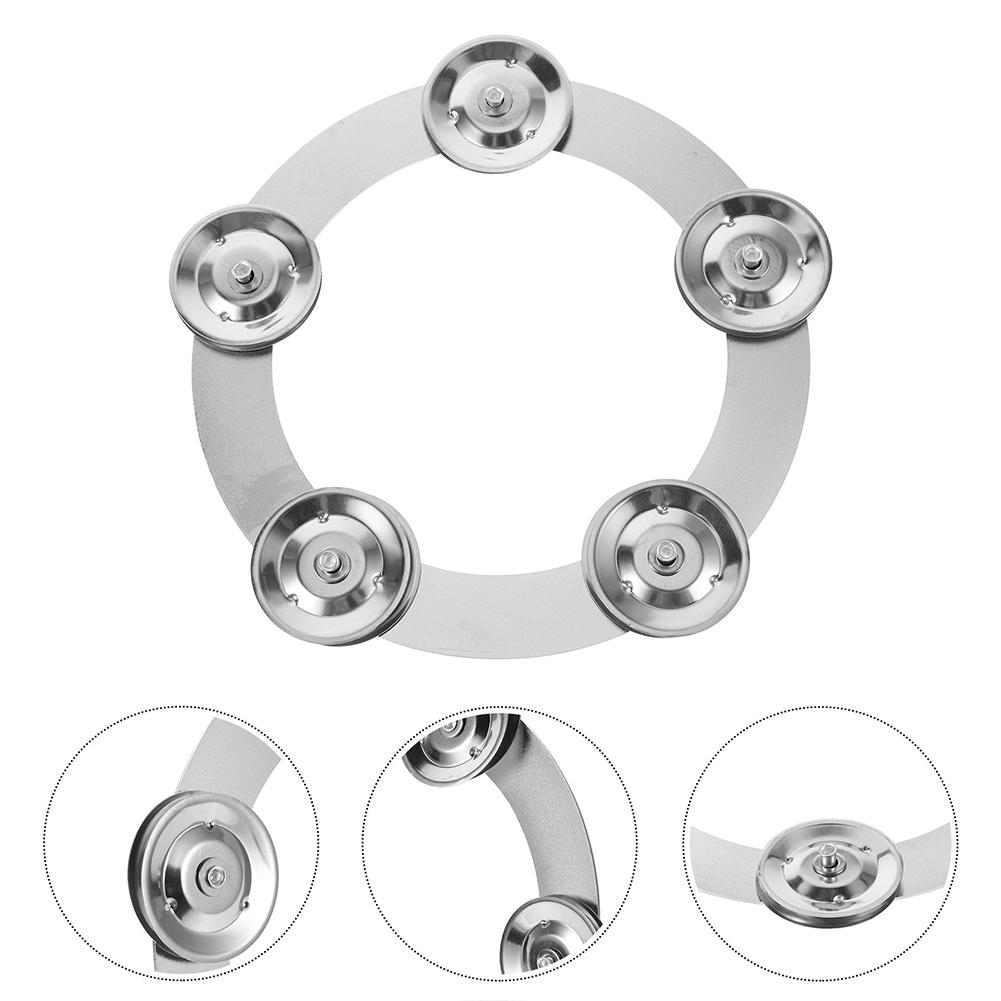 6 Pcs Drum Hi Hat Tambourine Steel Bells Mountable Drum Cymbals Stainless Steel Drum Ring For Drum Percussion Accessories Set China Mainland