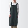 MUJI Cotton Plain Weave Work Dark 12835783 Apron, Gray, L-XL Size, Unisex,