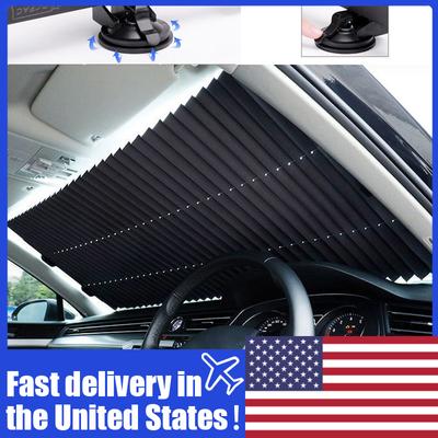 Retractable Car Windshield Sunshade Curtain Front Rear Window Sun Shade Protector UV Reflective Film Auto Sun Visor