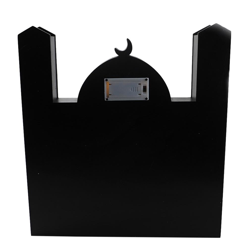 Schloss Ramadan Holz Countdown-Kalender DIY Adventskalender Holz Schublade Box Ornament mit LED-Licht für Eid Mubarak