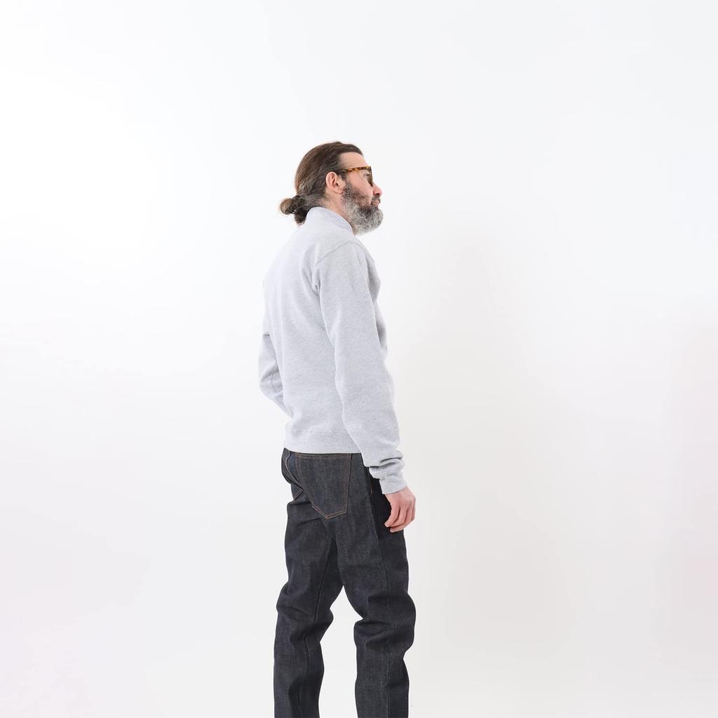 Champion Oversized Long 9oz Snap Button Made in Oxford Size L Men's High-Neck Loose-Fit Sweatshirt, Sleeve, Fleece-Lined, Heavyweight, Stand-Up