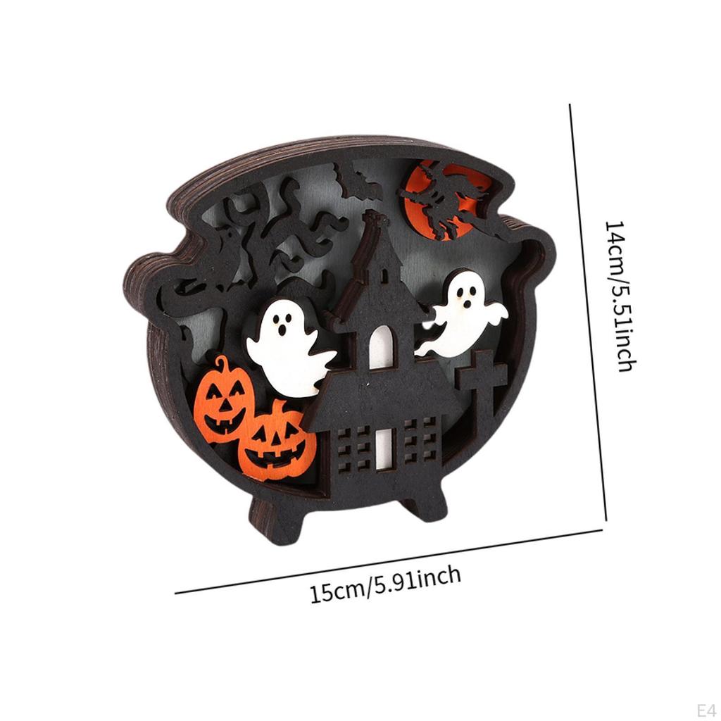 Halloween Wood Decor Decoration Tabletop Sculpture Statue for Bedside Table