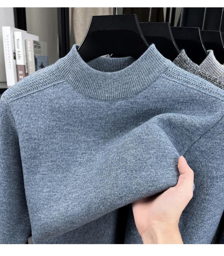 Men's Plus Velvet Thick Round Neck Anti-Pilling Fleece Pullover - Autumn/Winter 2025 Collection