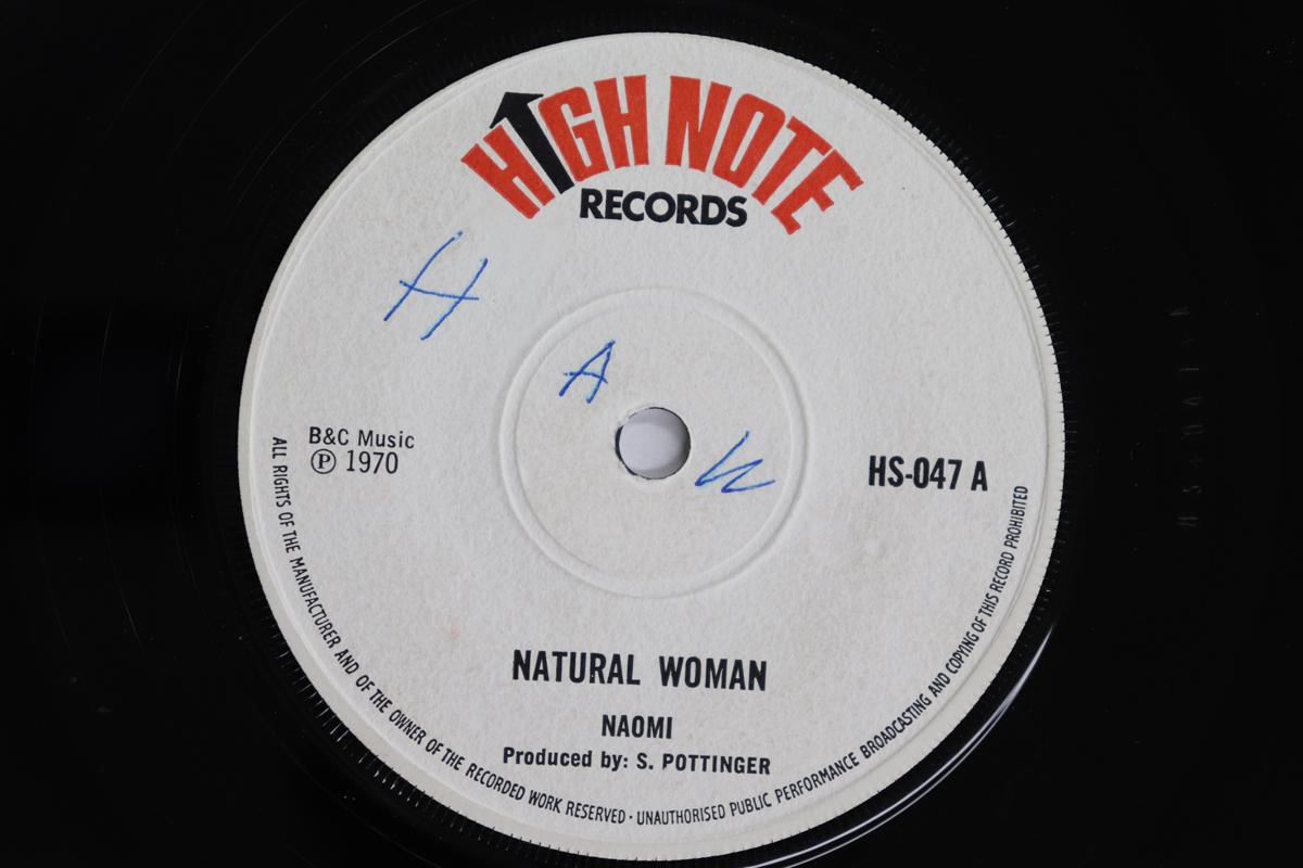 

7inch Record NAOMI THE GAYTONES Natural Woman Woman Version HS047 HIGH NOTE 1970 UK Reggae Ska Dub Used