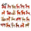 Acrylic Ornament for Restaurant 2PCS Christmas Goat Hanging Ornaments Decorative 2D Tree Birthday Party Decor Pendants Lightweight Festive Ornaments