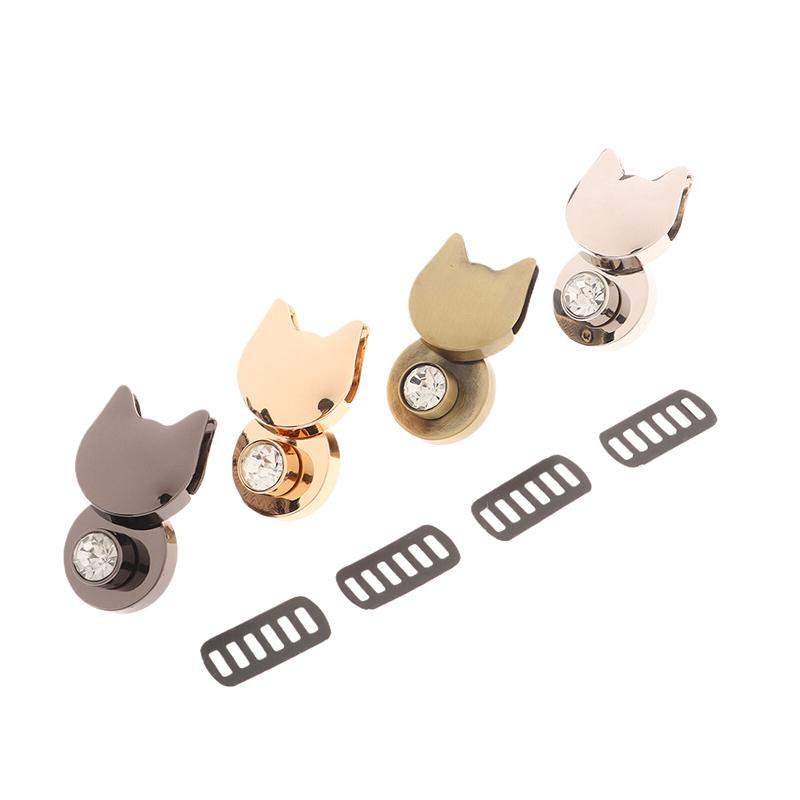 1Pc Cute Zinc Alloy Cat Shape Turn Lock Bag Twist Lock Closure Clasp Diy Leather Craft Handbag Shoulder Bag Purse Hardware