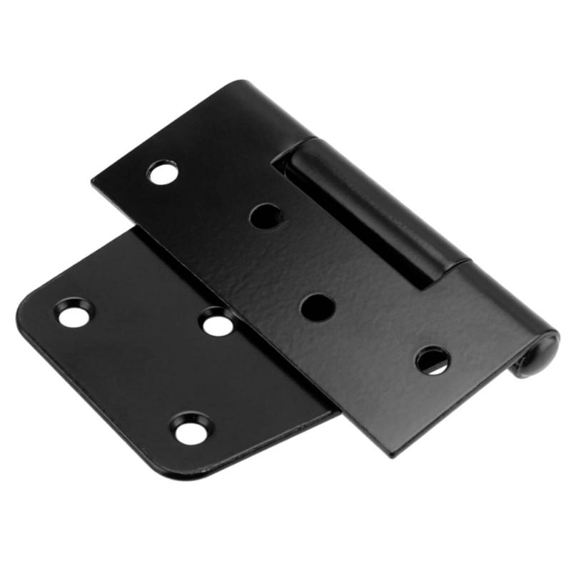 4Pcs Heavy Duty Black Iron Gate Hinges Replacement Barn Gate Hinge Hardware Folding Garden Gate Hinge Easy to Use