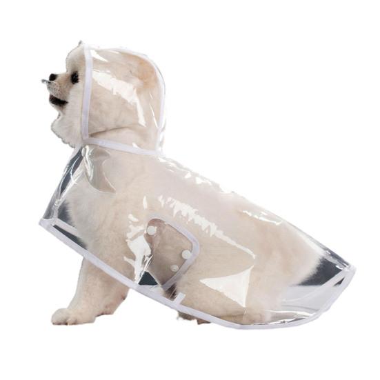 Dog Raincoat Transparent Hooded Dog Rain Jacket Adjustable Waterproof Pet Poncho for Small Medium Dogs Cats