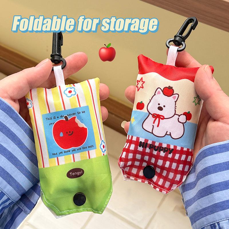 Cute Cartoon Handbag Portable Arrival Reusable Shopping Bag Foldable Tote Pouch Large Capacity Shoulder Bags Girls Gift