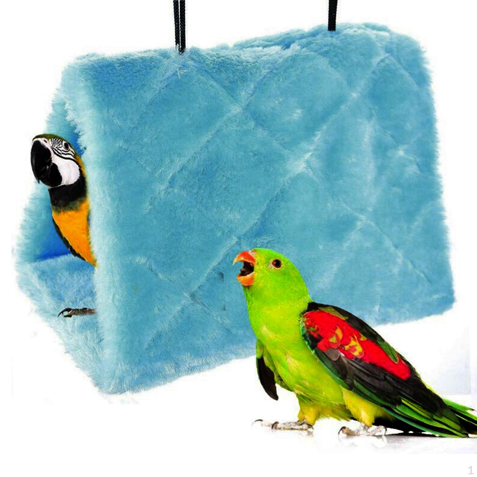 Уютный домик для птичьего гнезда, кровать для попугая, гамак для маленьких птиц Light blue S