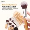 Gleva Makeup Brush Set 11 Pcs Of Bamboo Synthetic Kabuki Brushes For Foundation, Face Powder Blending, Concealer, Eye Shadows, Blush, Highlighter,