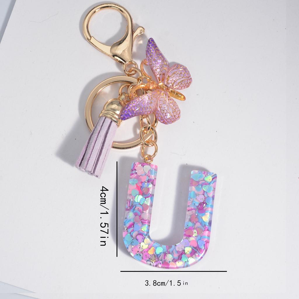 Schmetterling Brief Schlüsselanhänger Anhänger Schlüsselanhänger, Mädchen Accessoires, Schultaschenanhänger