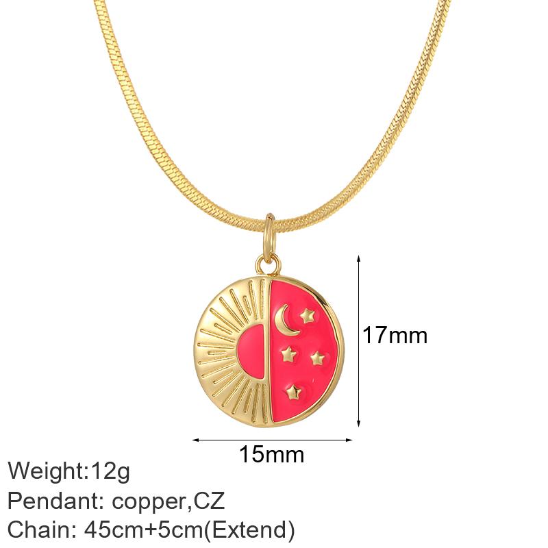 Evil Blue Eye Necklace for Women Cute Heart Boho Moon Star Pendant Gold Color Long Stainless Steel Chain Collars Fashion Choker