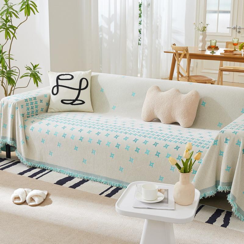 

Simple Chenille Sofa Cover Slipcover Full-Cover Cushion Single Towel Blanket Soft Fabric Protector 130*180