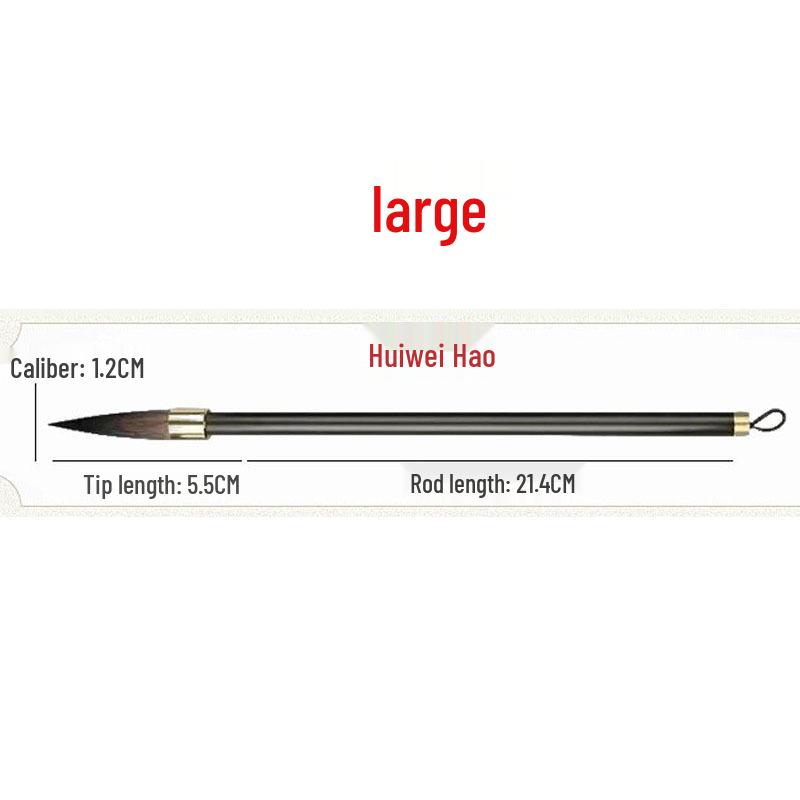 Ash-Tailed Mouse Whiskers Calligraphy Brush Set: Large, Medium, Small - Regular & Running Script with Metal Pen Holder for Beginners