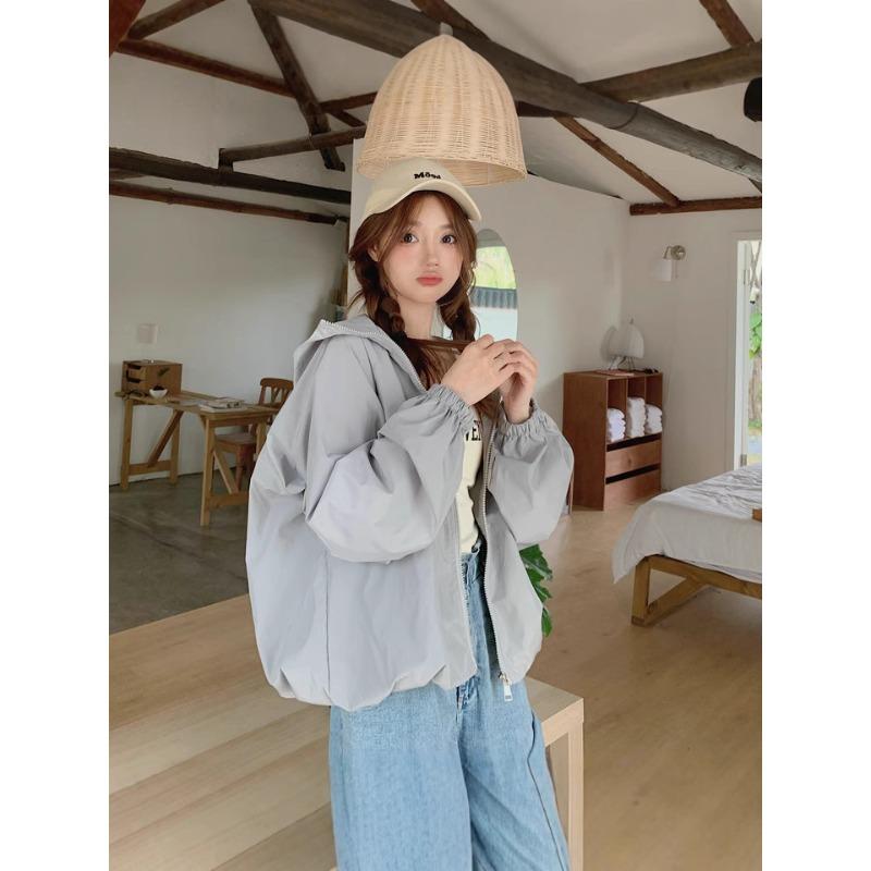 Spring and Autumn New Hooded Short Jacket Women's Design Sense Small Casual Loose Jacket Top