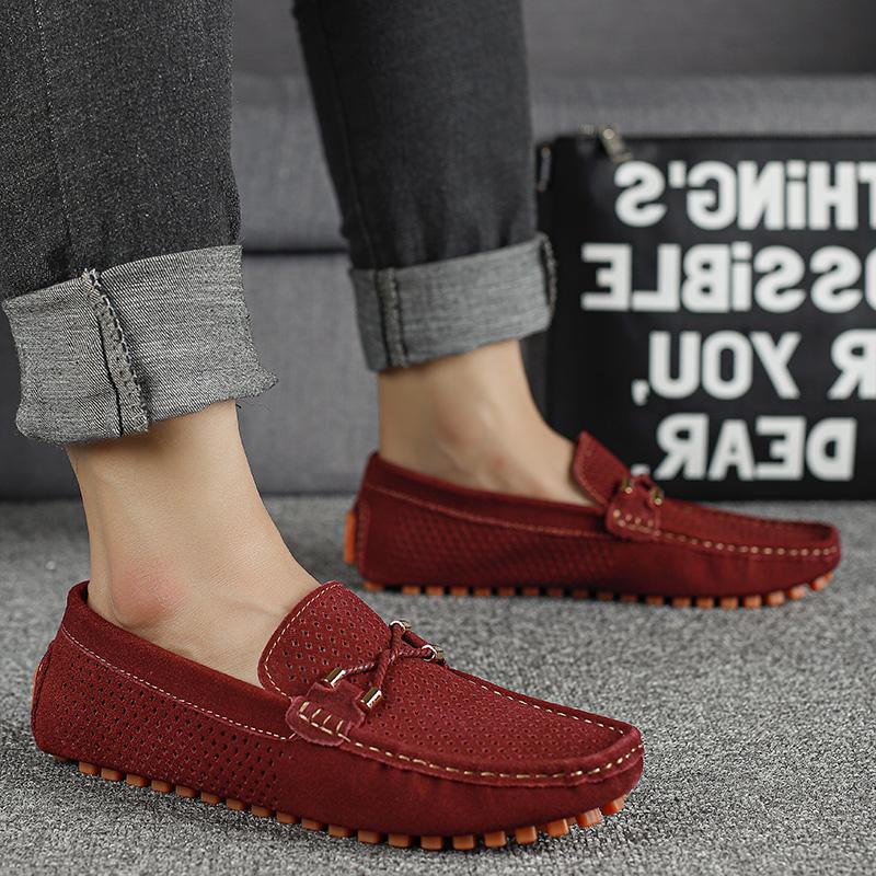 Férfi mokaszinok Alkalmi bőr cipők Könnyű felbújós cipők Klasszikus férfi kényelmes vezetési cipő Férfi loferek