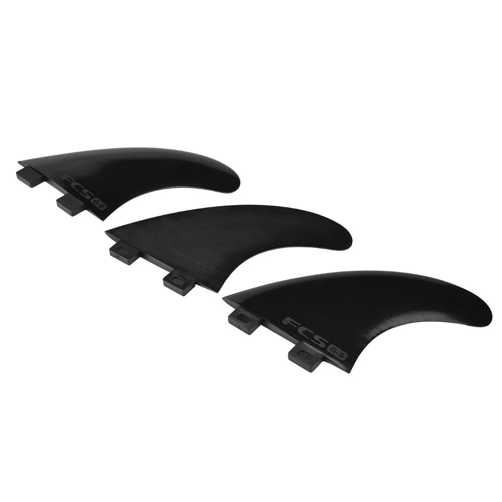 Tri Fin Thruster Set Nylon Plastic Surfboard Fins FCS Single Head Fins Surfboard G5 (Black)