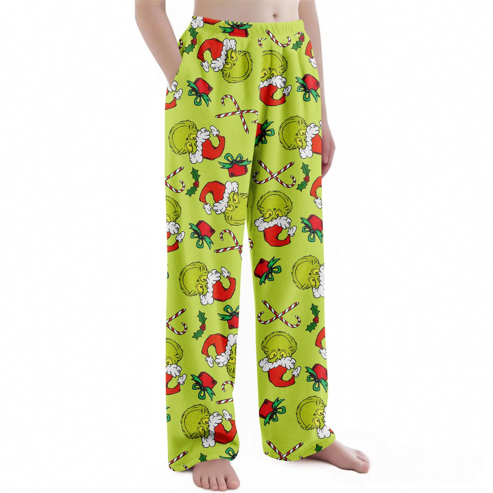 

Дитячі штани з різдвяним принтом, плюшеві повсякденні штани 120