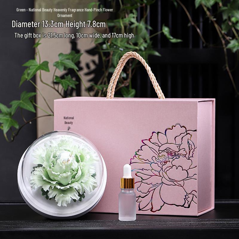 Luxury Ceramic Peony Incense Burner - Elegant Fragrance Ornament for Office or Home, Personalized Business Souvenir with Custom Logo