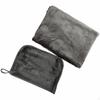 Flannel Trip Blanket Pillow 2 In 1 Set Foldable for Outdoor Black