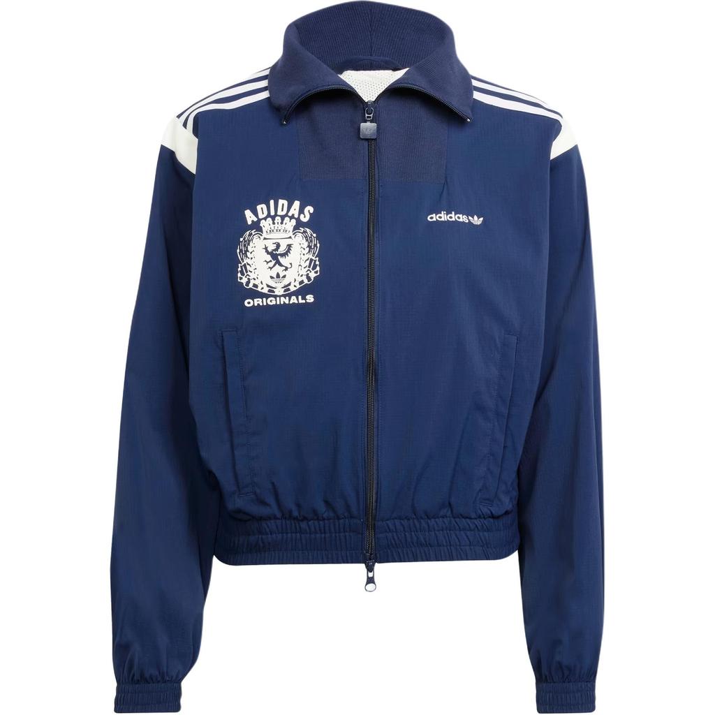 adidas Originals Letter Logo Long Sleeve Jacket Women Jacket Night-Blue JY2809