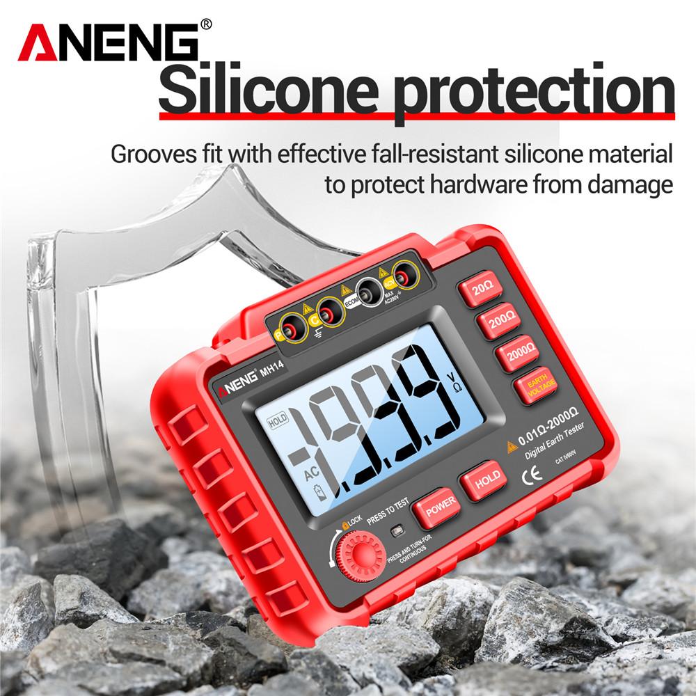 Mh14 Digital Insulation Grounding Resistance Megohm Ac 200vrm Voltage Meter Tester Megohmmeter Voltmeter Ohm Detector Tool