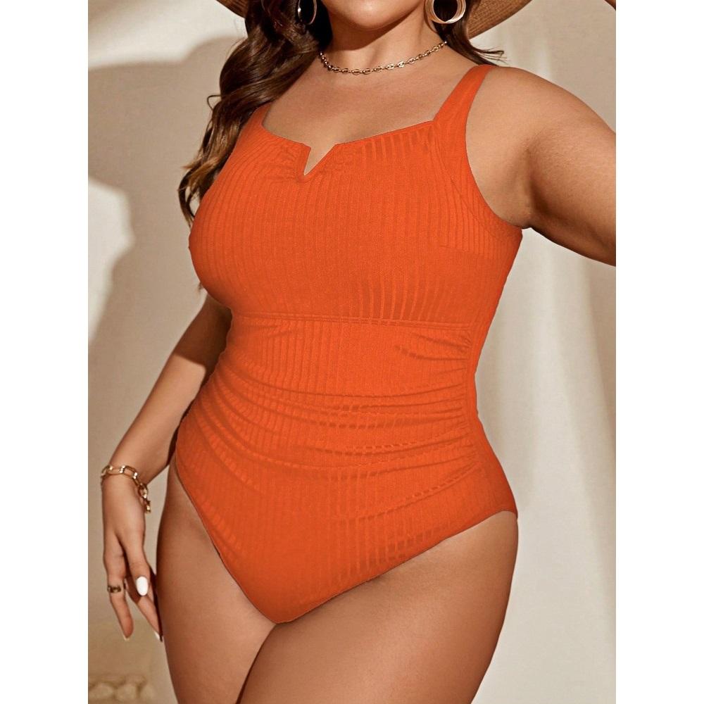 

Large Size Swimsuit Women s One-piece Conservative Bikini Spa Beach Swimsuit 4XL помаранчевий